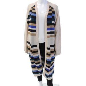 Mara Hoffman Womens Striped Sweatercoat Multi Colored Wool Size Medium